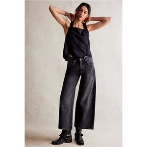 Free People Misha Barrel High Rise Wide-Leg Jeans Dark Night